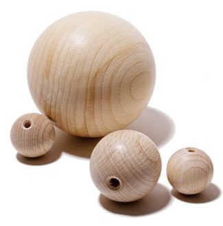 50 mm Holzkugel, halbgebohrt, d = 5,5 mm