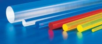10 mm Acrylglas Rundstab XT, fluoreszierend, transparent